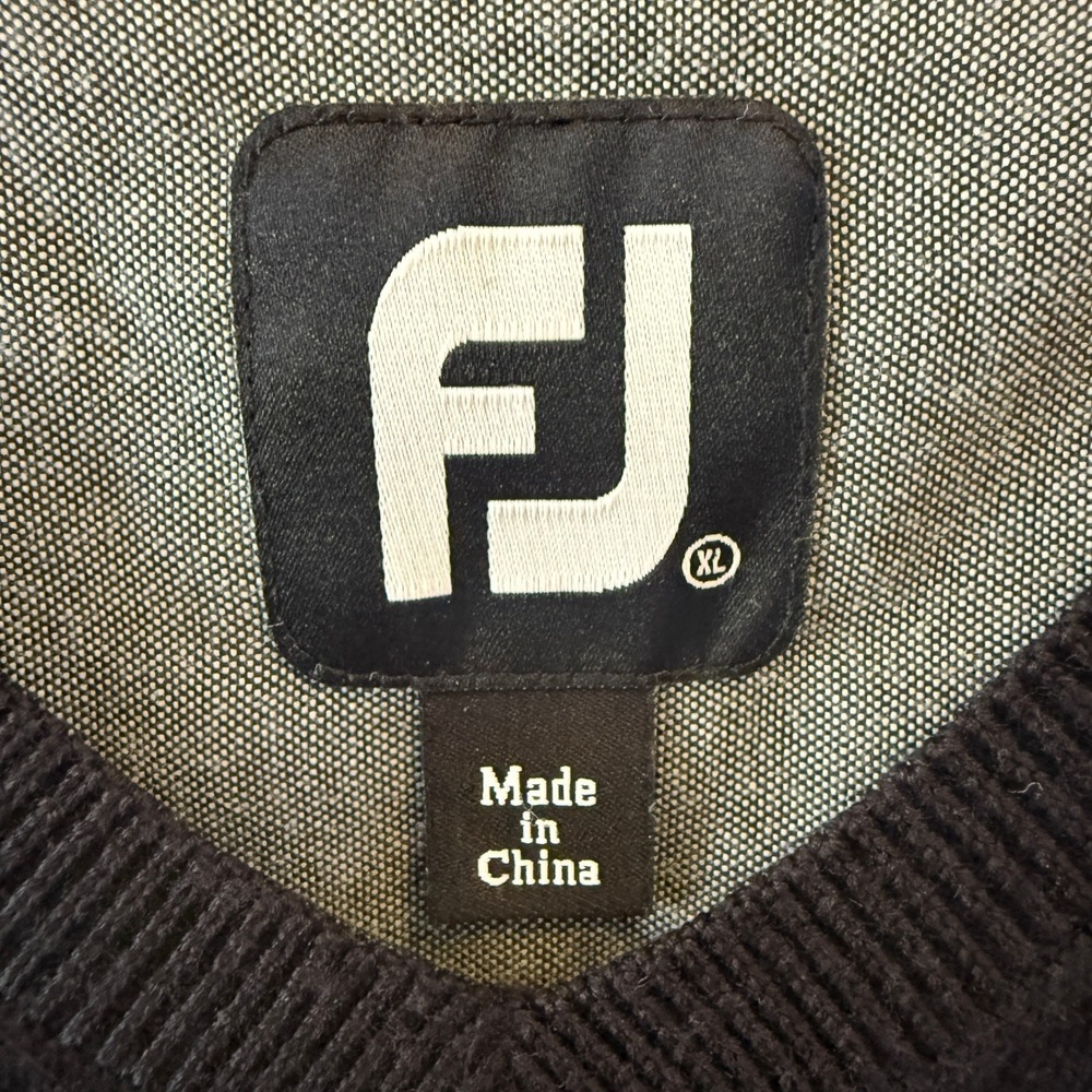 FootJoy FJ Mens V Neck Sweater Vest Black Golf XL - Picture 2 of 3